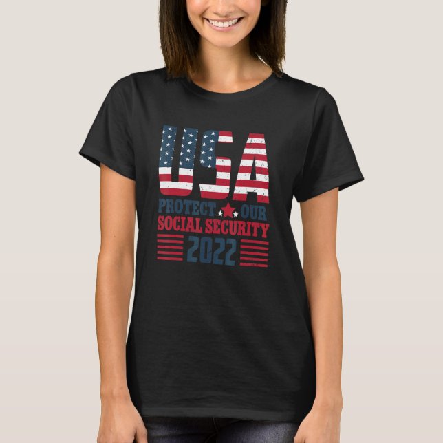 Protect Our Social Security USA Flag T Shirt (Framsida)
