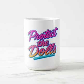 Protect the Dolls Neon Retro Art Magisk Mugg