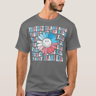 Protect Trans Kids Daisy Flower Smile Face T-Shirt