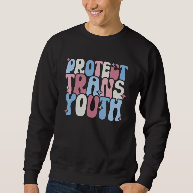 Protect Trans Youth LGBT Pride  LGBT Support Lång Ärmad Tröja (Framsida)