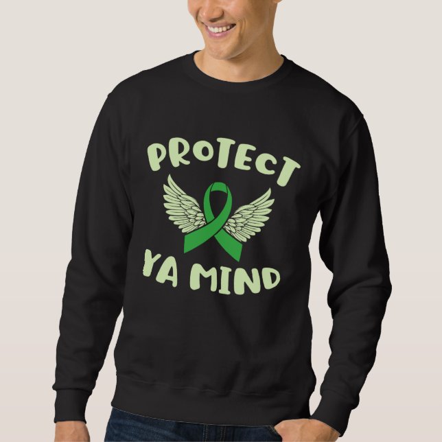 Protect Ya Mind Mental Health Awareness Depression Lång Ärmad Tröja (Framsida)
