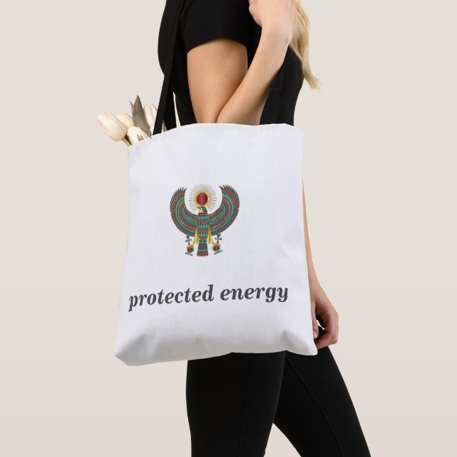 Protect Your Energy Horus Eye Egyptian Symbol Desi Tygkasse (Närbild)