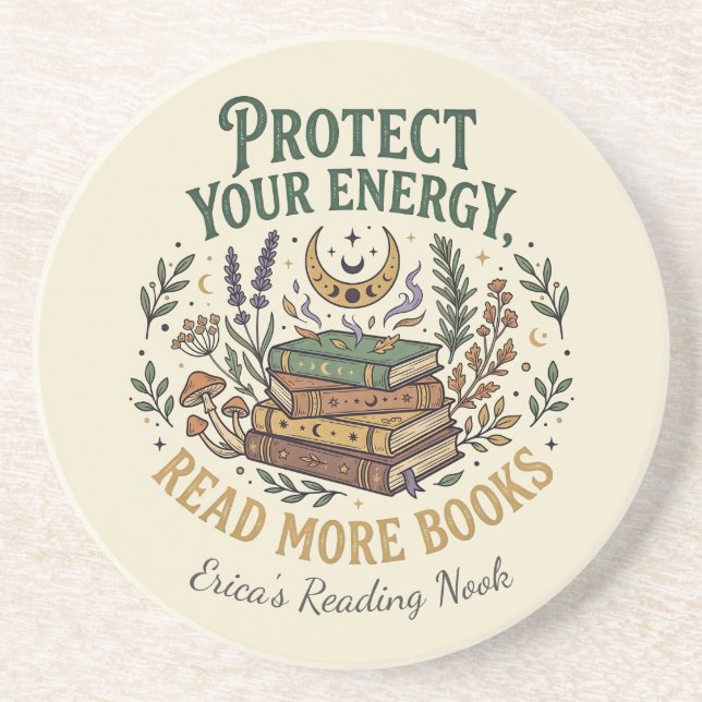 Protect Your Energy Read More Books Celestial Underlägg (Framsidan)