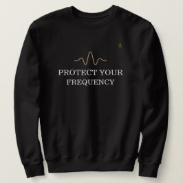 PROTECT YOUR FREQUENCY – Minimal Gold Wave Energy  Lång Ärmad Tröja