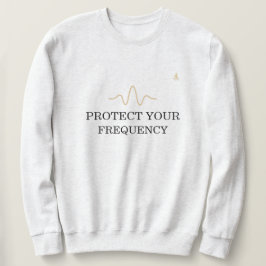 PROTECT YOUR FREQUENCY – Minimal Gold Wave Energy  Lång Ärmad Tröja