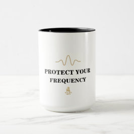 PROTECT YOUR FREQUENCY – Minimal Gold Wave Energy Mugg