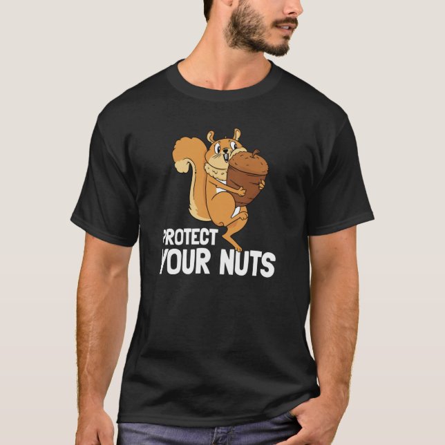 Protect Your Nuts Deez Nuts Men's Squirrel Deez Nu T Shirt (Framsida)