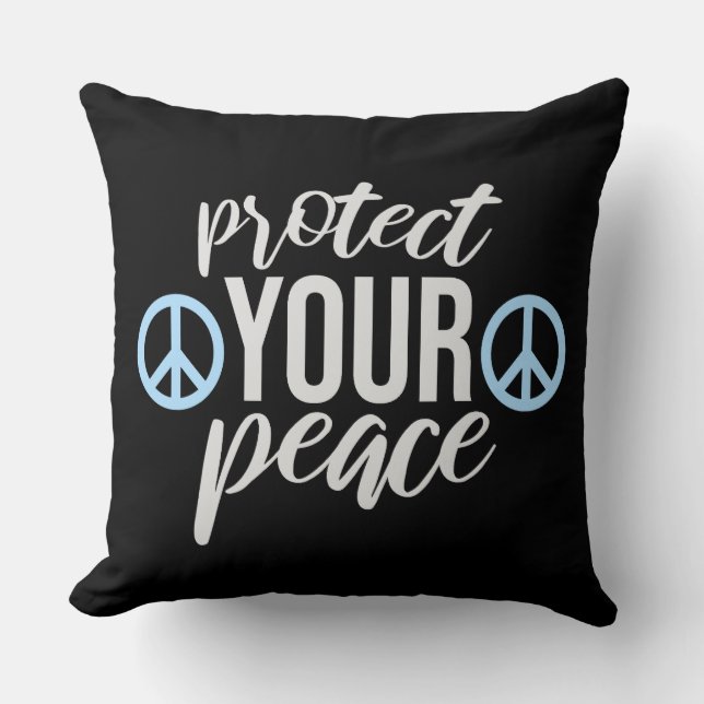 Protect Your Peace Mental Health Wellness Mindful Kudde (Framsida)