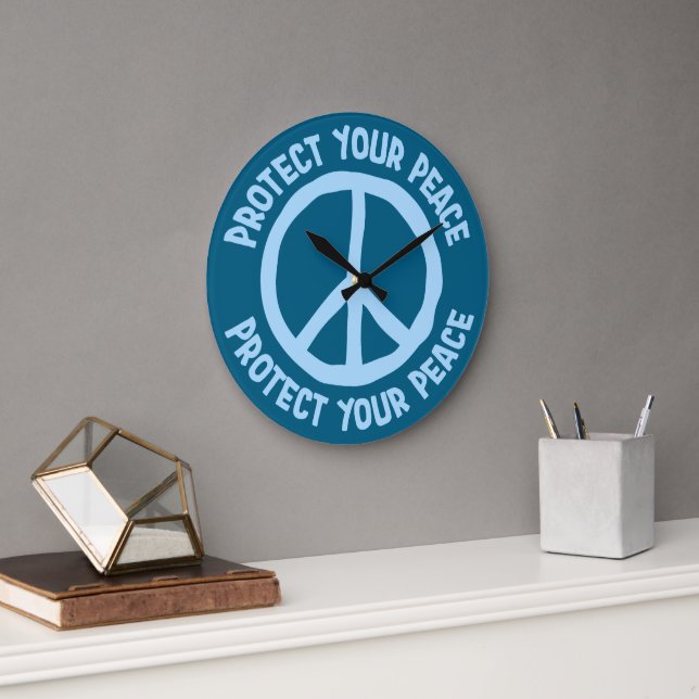 Protect Your Peace Mental Health Wellness Mindful Stor Klocka (Kontor)