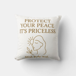 Protect Your Peace — Minimalist Self-Care Quote Kudde