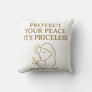 Protect Your Peace — Minimalist Self-Care Quote Kudde