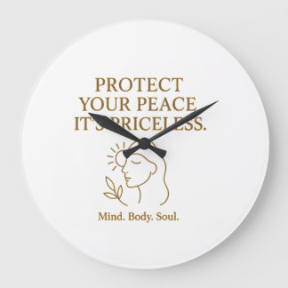 Protect Your Peace — Minimalist Self-Care Quote Stor Klocka