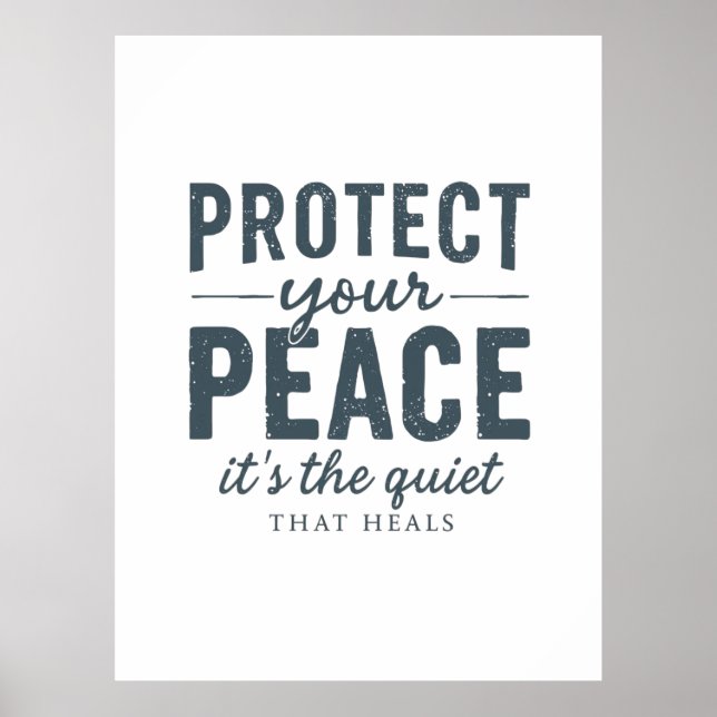 Protect Your Peace: Quiet Healing Typography Poster (Framsidan)