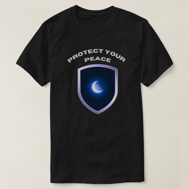 Protect Your Peace Self Care Quote Shirt with Moon T Shirt (Design framsida)