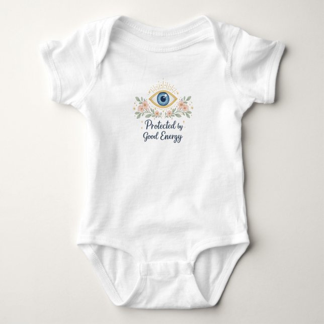Protected Baby Bodysuit | Evil Eye Design | Unique T Shirt (Framsida)