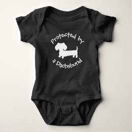 Protected by a Dachshund - Baby Wiener Dog Lover B T Shirt