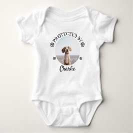 Protected By Dog Photo Baby Design T Shirt