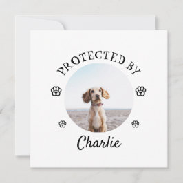Protected By Dog Photo Paw Print Design Julkort