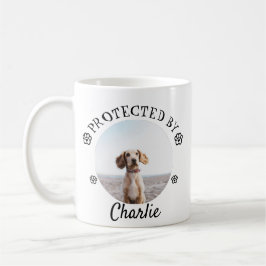 Protected By Dog Photo Paw Print Design Kaffemugg