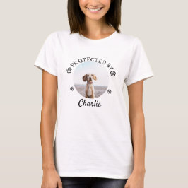 Protected By Dog Photo Paw Print Design T Shirt