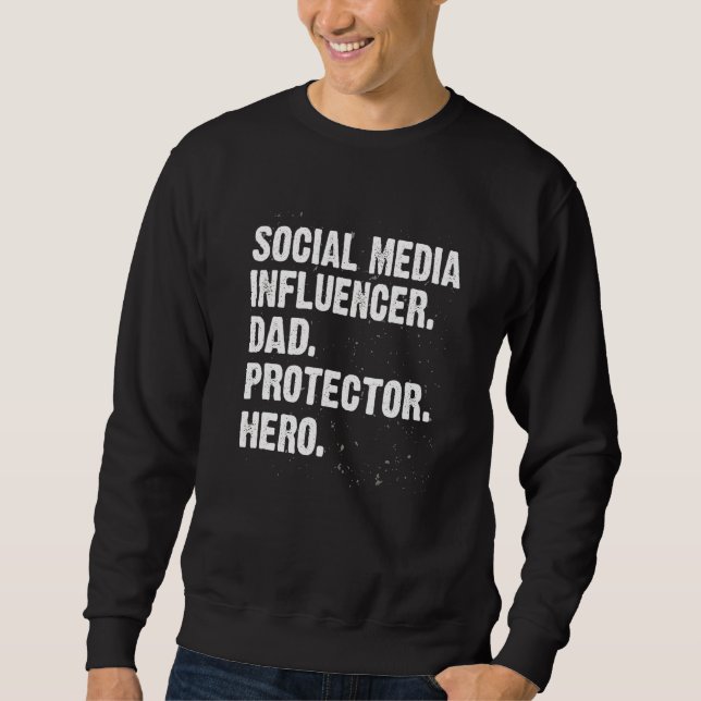 Protector Hero Social Media Influencer Pappa Inneh Lång Ärmad Tröja (Framsida)
