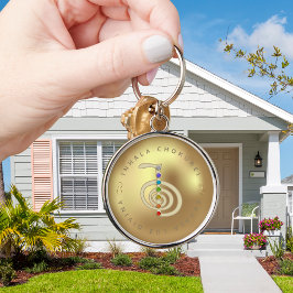 Protege tu hogar con Reiki Rund Silverfärgad Nyckelring