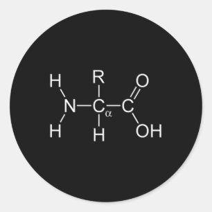Protein-molekyl - grammofoner och kemiskt obodybui runt klistermärke