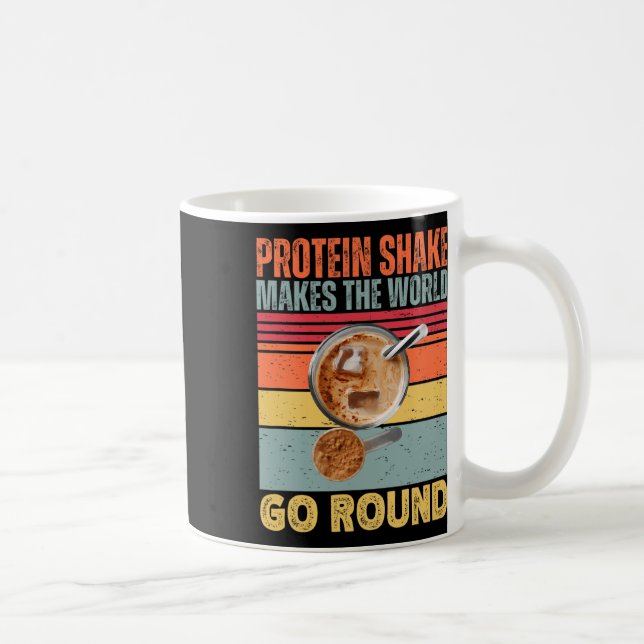 Protein Shake gör World Go Round Funny Gym F Kaffemugg (Höger)