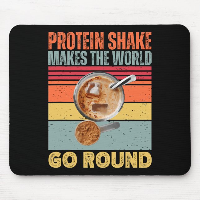 Protein Shake gör World Go Round Funny Gym F Musmatta (Framsidan)