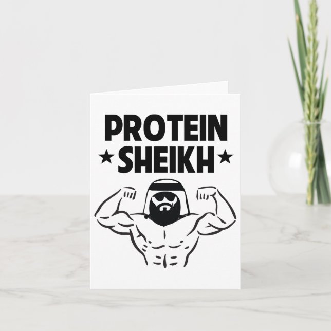 Protein Sheik Funny Arabiska Gym Fitness Älskare B Kort (Framsida)