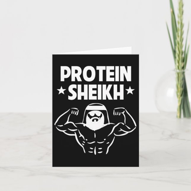 Protein Sheik Funny Arabiska Gym Fitness Älskare B Kort (Framsida)