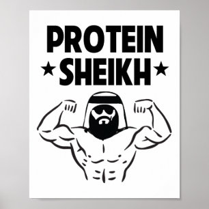 Protein Sheik Funny Arabiska Gym Fitness Älskare B Poster