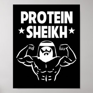 Protein Sheik Funny Arabiska Gym Fitness Älskare B Poster