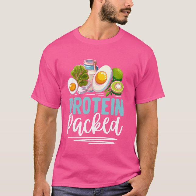 Proteinförpackad vikt Lyftning T Shirt (Framsida)