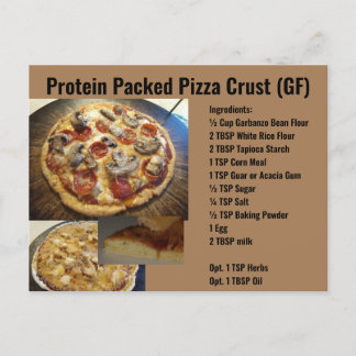 Proteinförpackat pizza Crust Recipe-vykort Vykort