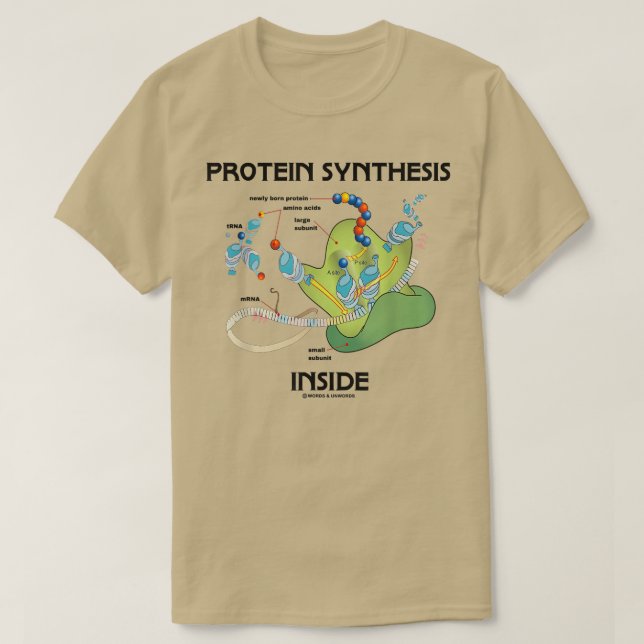 Proteinsyntes inuti Ribosome Biology Humor T Shirt (Design framsida)