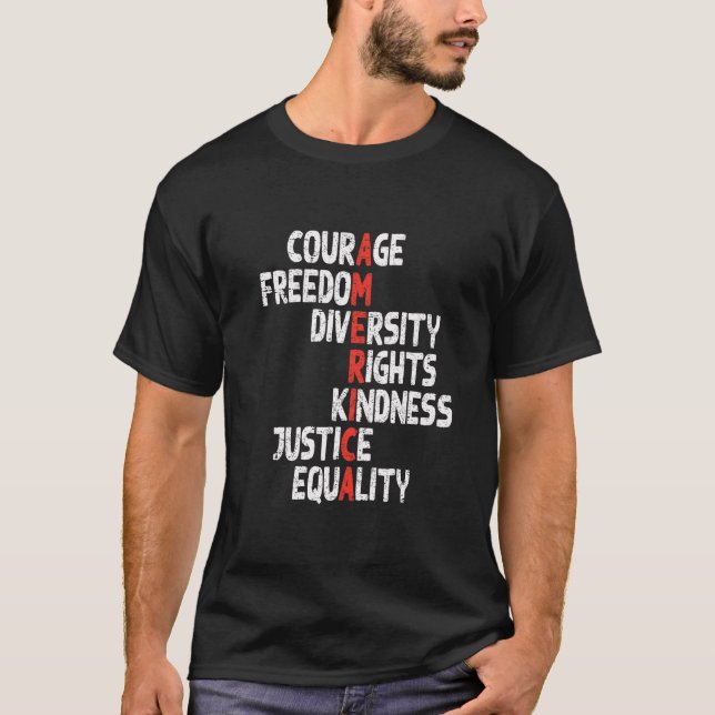 Protest America CourFreedom Högers Resistent Manar T Shirt (Framsida)