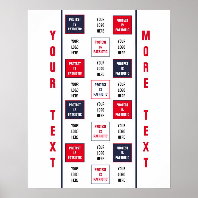 Protest är en patriotisk Logotyp-mall Poster (Framsidan)
