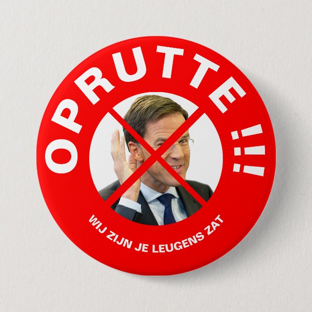 Protest button Mark Rutte Knapp (Framsida)