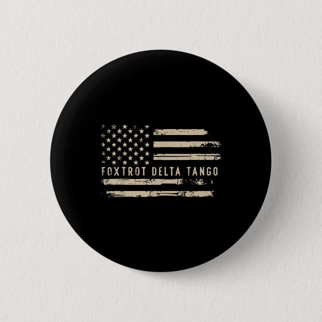 Protest Foxtrot Delta Tango US Flagga ResistManar  Knapp (Framsida)
