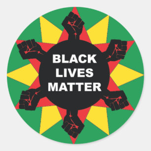 Protest Hex Sign Black Lives Matter Sticker Runt Klistermärke