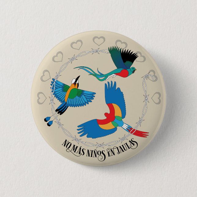 Protest Hex Sign No Mas Niños en Jualas Button Knapp (Framsida)