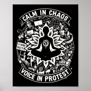 Protest Lotusblomma Yoga Namaste Zen Yogaanhängare Poster