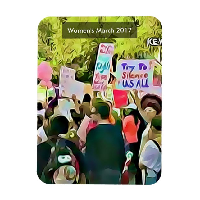 Protest mot anti-trumpemat från mars 2017 magnet (Vertikal)