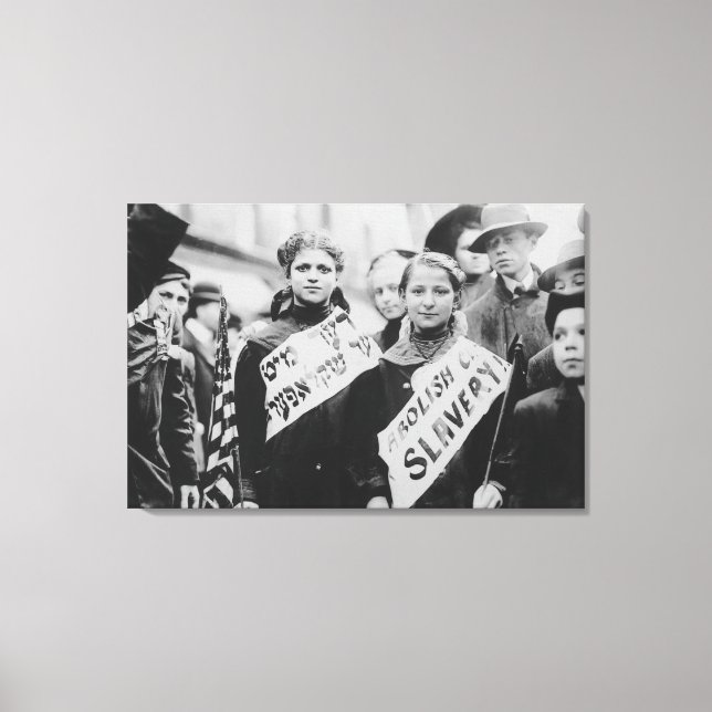 Protest mot barnarbete i Parad på Labour Canvastryck (Framsida)