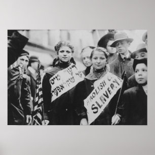 Protest mot barnarbete i Parad på Labour Poster