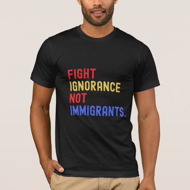 Protest mot invandrare Unisex Tee, aktivist Shirt T (Framsida)
