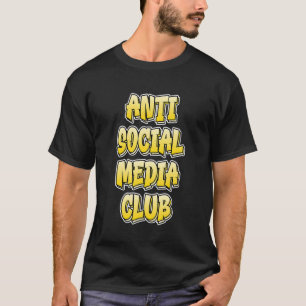 Protest mot Social med mot Social Media Klubb Gult T Shirt