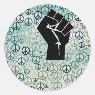 Protest och Solidaritet Peacful Protest  Runt Klistermärke