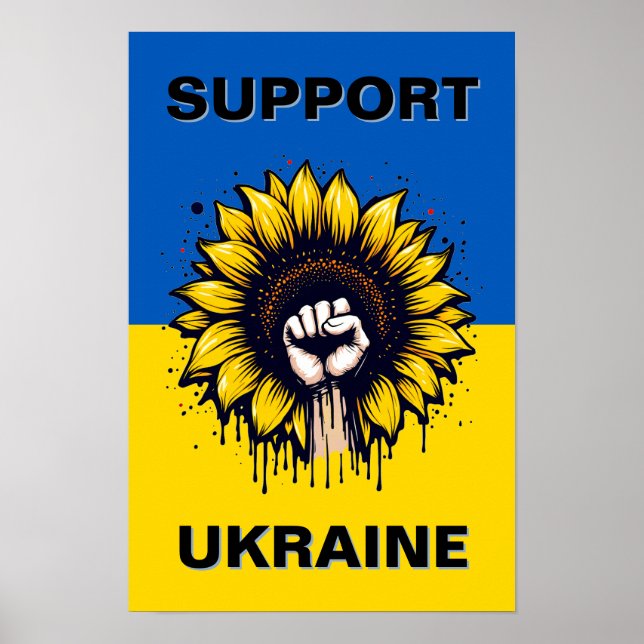 Protest Poster Support för nedladdning av Ukraina (Framsidan)